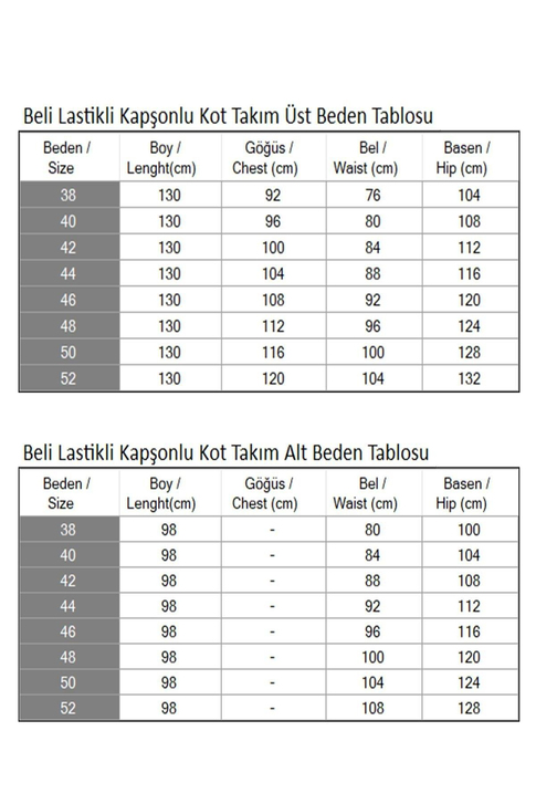 Beli Lastikli Kapşonlu Kot Takım Açık Mavi MSW19370-1