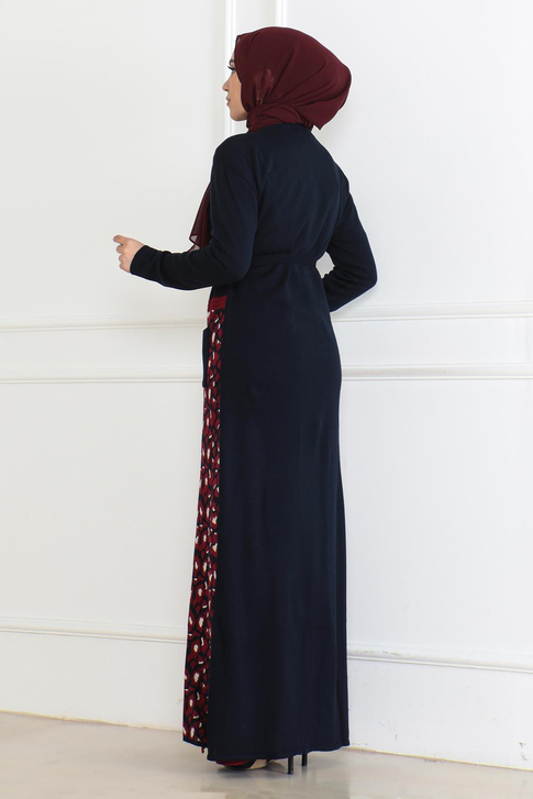 Cep Detaylı Triko Kombin Lacivert 6114