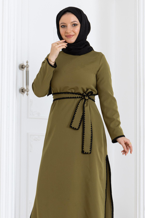 Çoban Dikişli Kemerli Takım Haki MSW19365-4