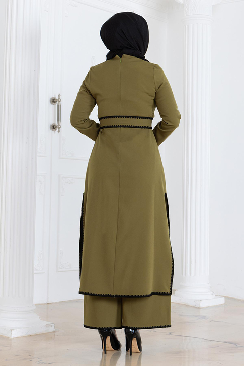 Çoban Dikişli Kemerli Takım Haki MSW19365-4