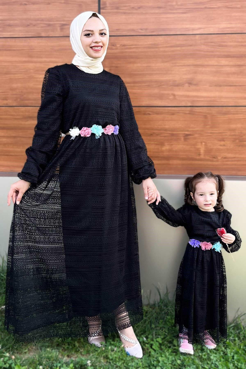 Dantelli Anne Elbise Siyah 16800