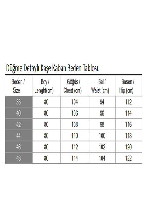 Düğme Detaylı Kaşe Kaban Bej 19274