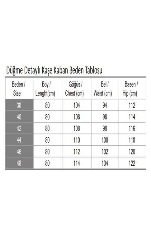 Düğme Detaylı Kaşe Kaban Kahverengi 19274