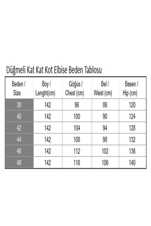 Düğmeli Kat Kat Kot Elbise Açık Mavi 19263