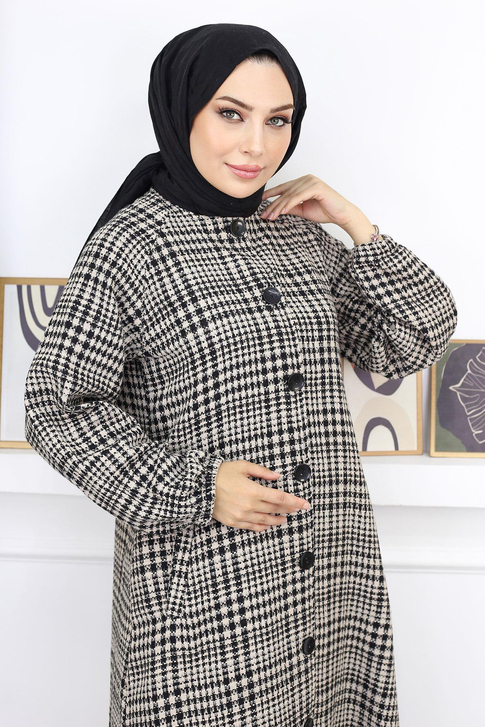 Düğmeli Şanel Kap Taba 19168