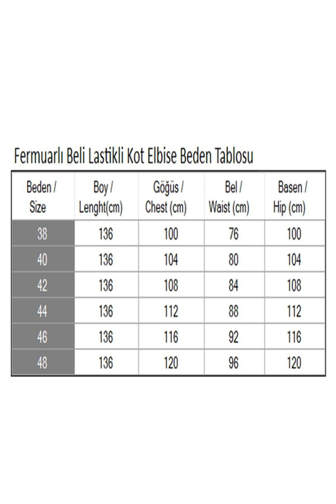 Fermuarlı Beli Lastikli Kot Elbise Koyu Mavi MSW19240-2