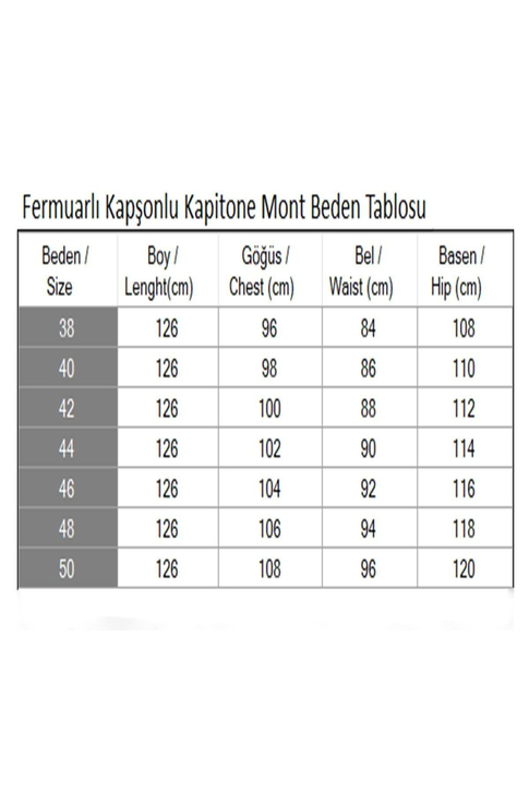 Fermuarlı Kapşonlu Kapitone Mont Lacivert 19277