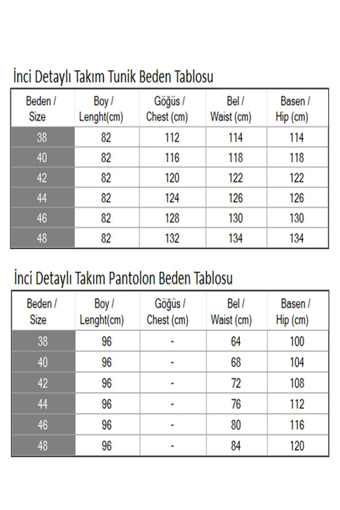 İnci Detaylı Takım İndigo 19259