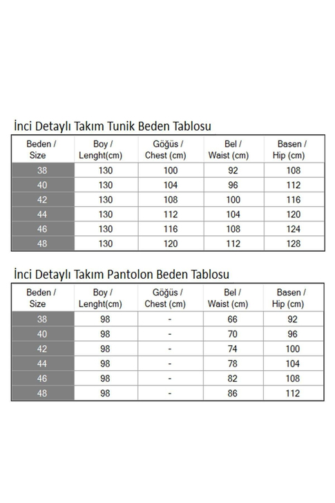 İnci Detaylı Takım Vizon 19360
