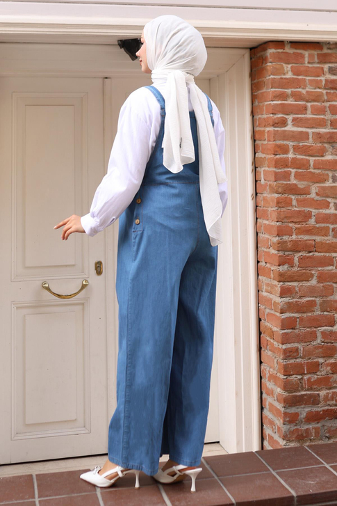 Kanguru Cepli Hamile Tulum Açık Mavi 19248