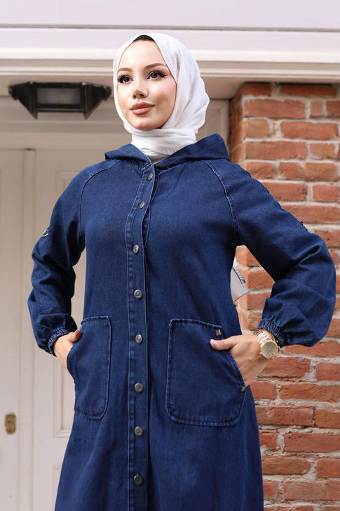 Püskül Detaylı Kot Takım Koyu Mavi 19243