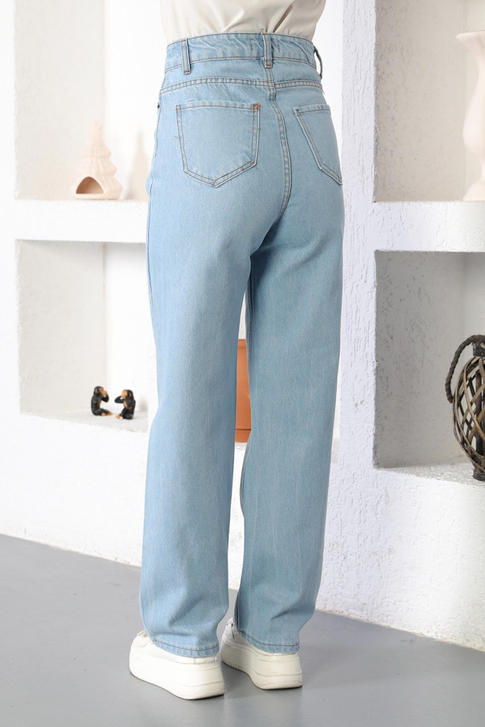 Taş Detaylı Kot Pantolon Açık Kot 6043