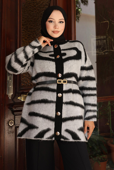 Zebra Desenli Triko Takım Gri 6154