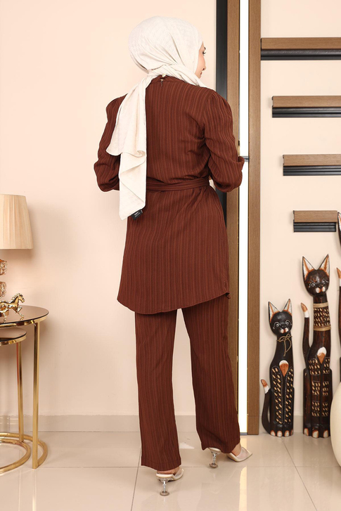 Zincir Detaylı Takım Kahverengi MSW19140-5