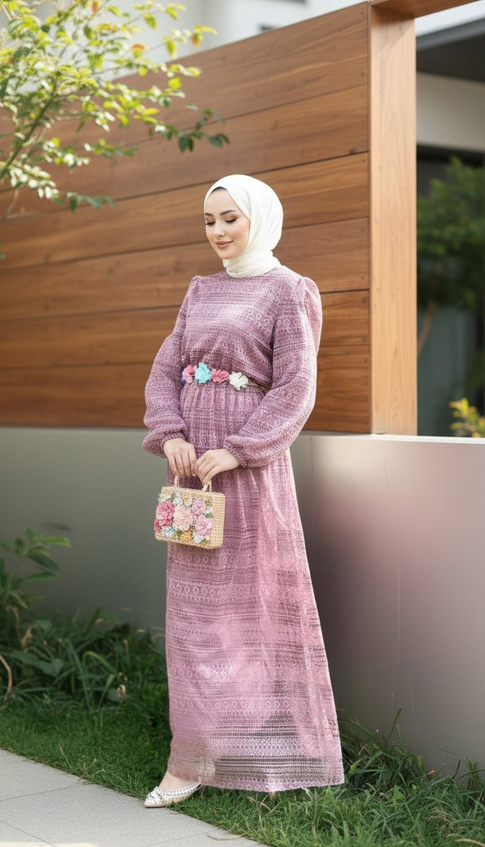 Dantelli Anne Elbise Gül Kurusu 16800