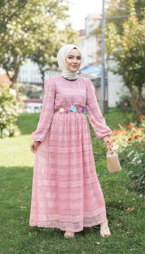 Dantelli Anne Elbise Pembe 16800