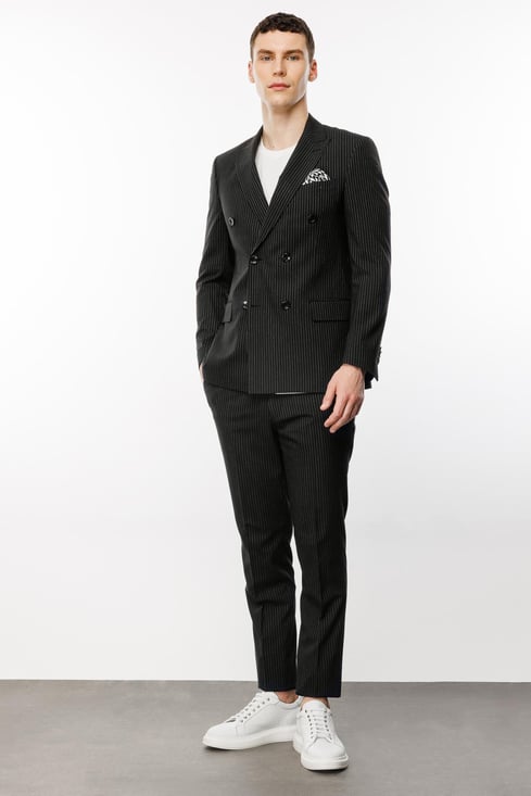 ERKEK SİYAH SLIM FIT / DAR KALIP KRUVAZE TAKIM ELBİSE