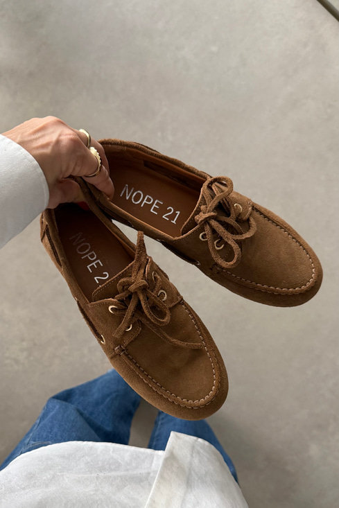 Alberta Camel Hakiki Süet Loafer
