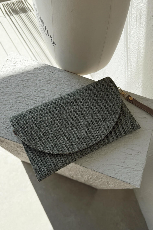 Lumi Hasır Mint Clutch