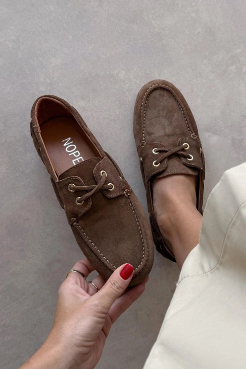 Sale Alberta Camel Hakiki Süet Loafer