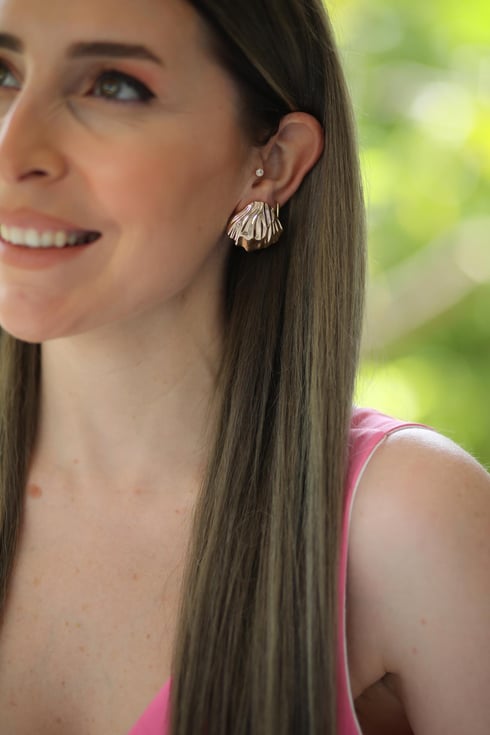 Bantot İstiridye Küpe Gold