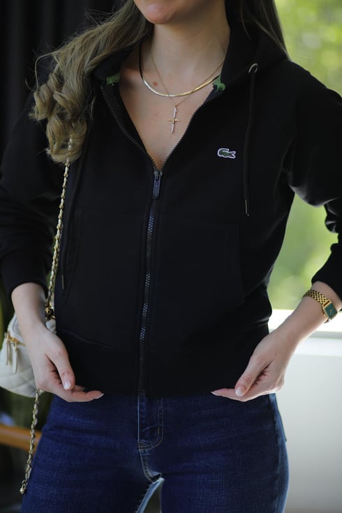 Basic Fermuarlı Sweat Ceket Siyah