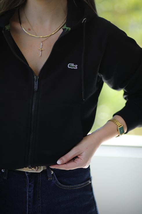 Basic Fermuarlı Sweat Ceket Siyah