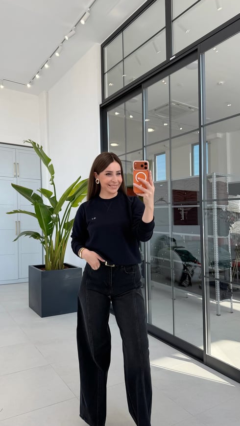 Bisiklet Yaka Sweatshirt Lacivert