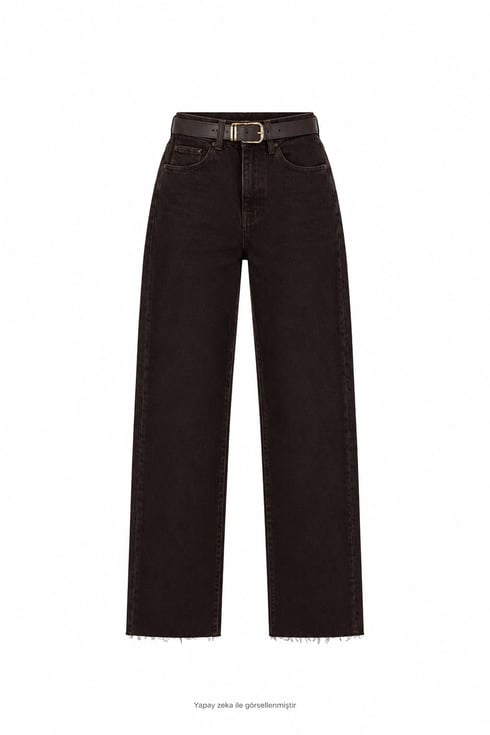 Brown Kahve Kemerli Jean Kahverengi