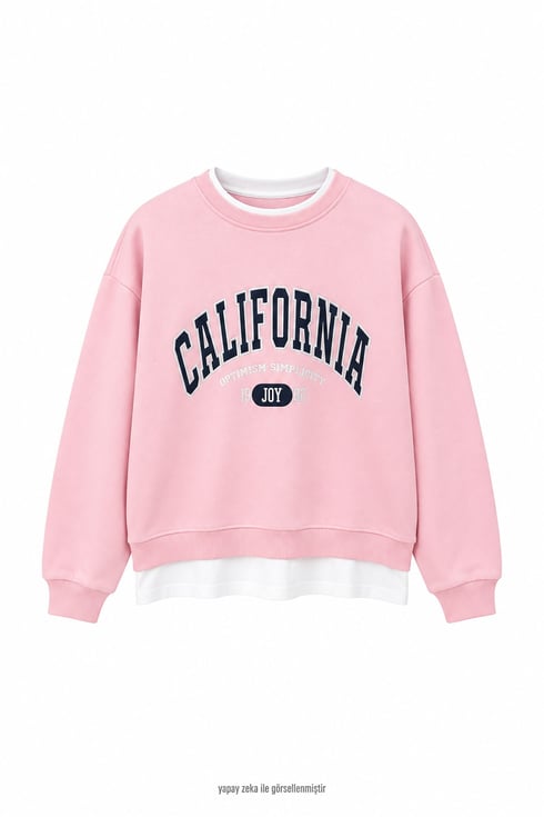 Californnia Sweatshirt Pembe
