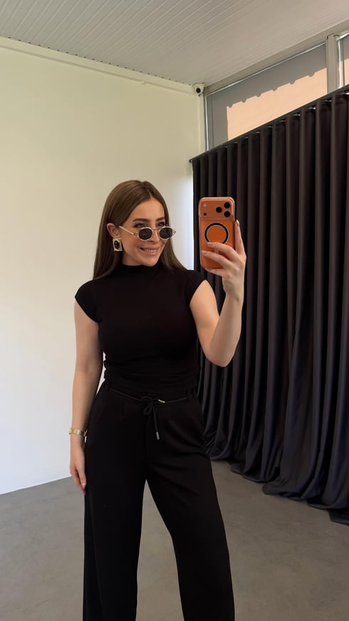 Çelik Doku Premium Bluz Siyah