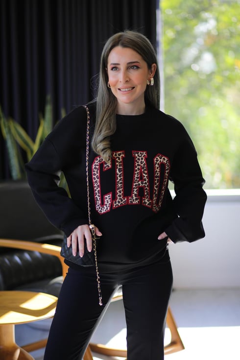 Cıao Yazılı Sweatshirt Siyah