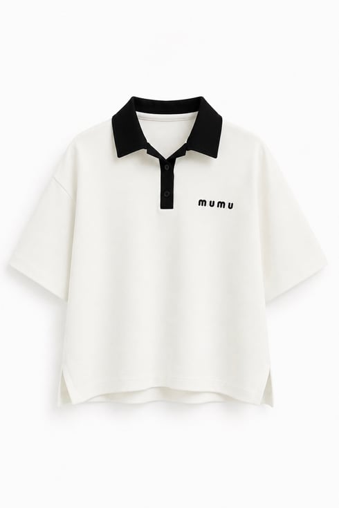 Clasic Polo Yakalı T-shirt Ekru