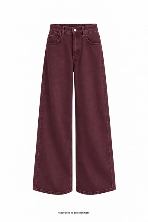 Conci Dökümlü Tensel Pantolon Bordo