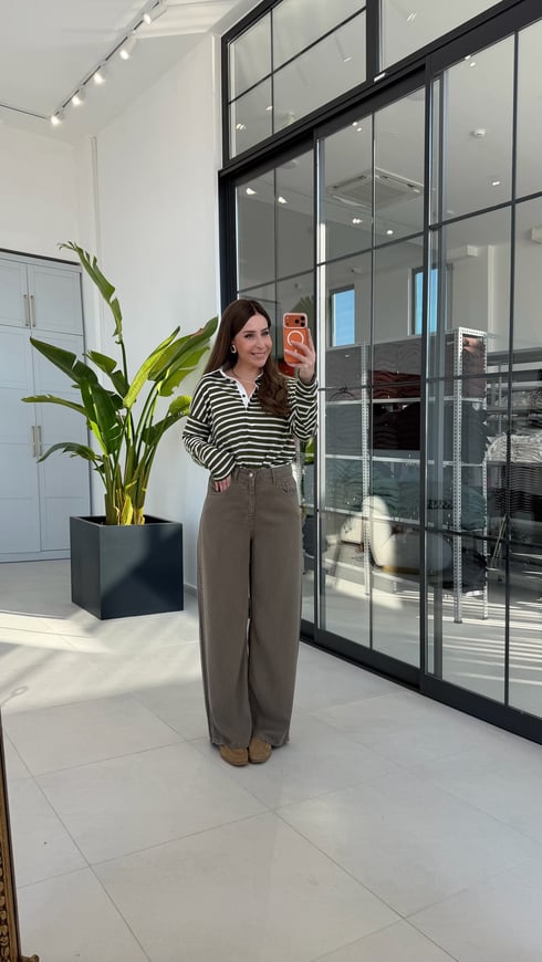 Conci Dökümlü Tensel Pantolon Vizon