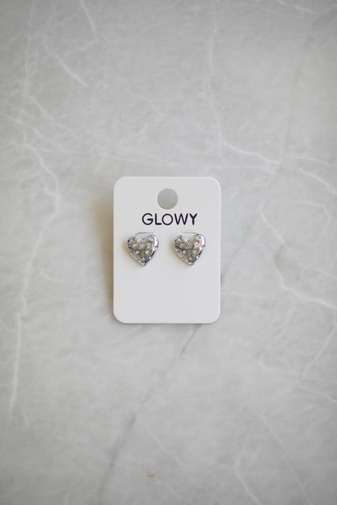 Era Kalp Taşlı Küpe Gümüş