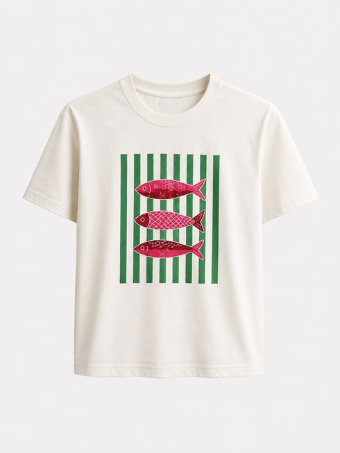 Fish T-shirt Ekru