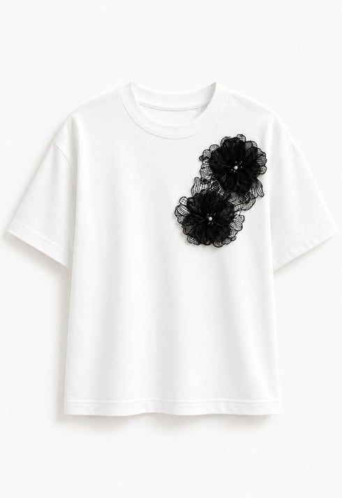 Gece Çiçeği T-shirt Ekru