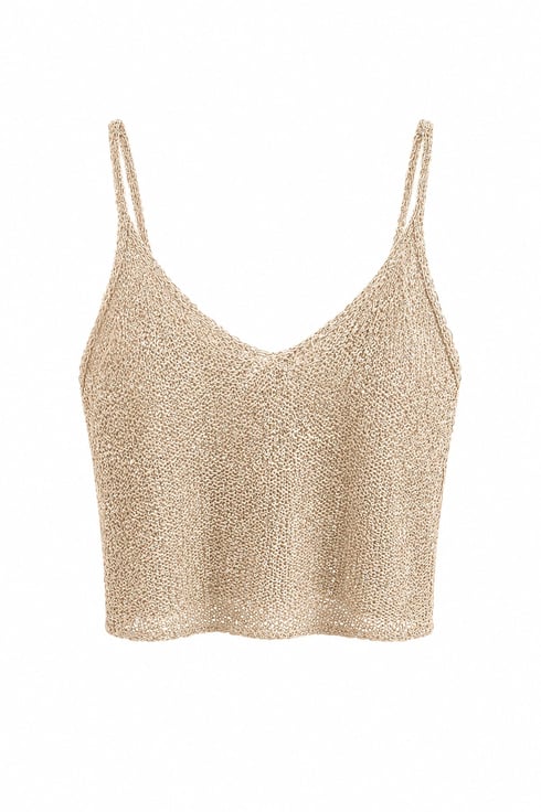 Işıltılı Beach Bluz Taş Rengi