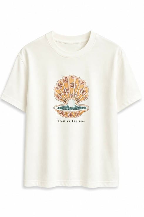 İstiridye T-shirt Ekru