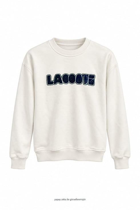 Kabartma Yazılı Lcs Sweatshirt Ekru
