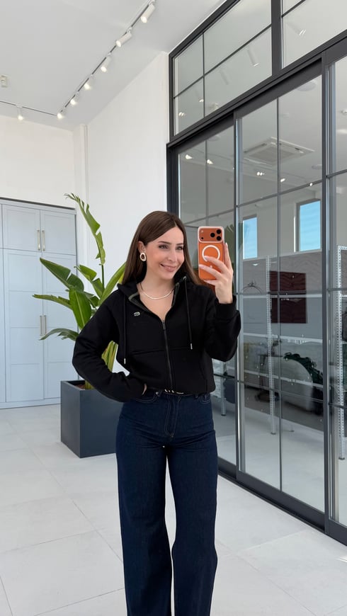 Kapişonlu Sweat Ceket Siyah
