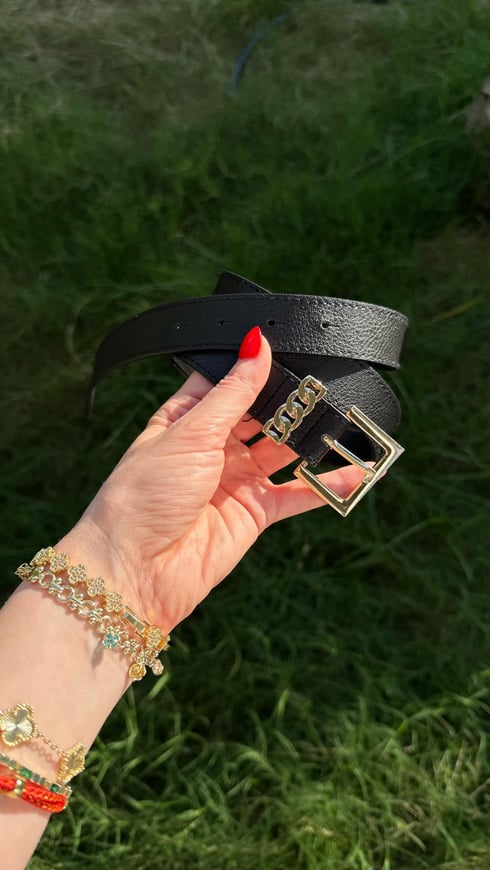 Kare Tokalı Kemer Siyah