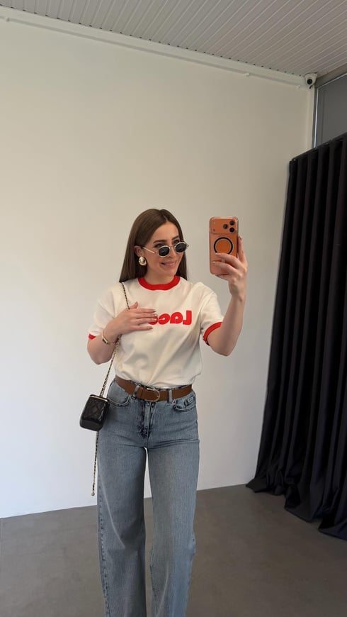 Koste Baskılı T-shirt Turuncu