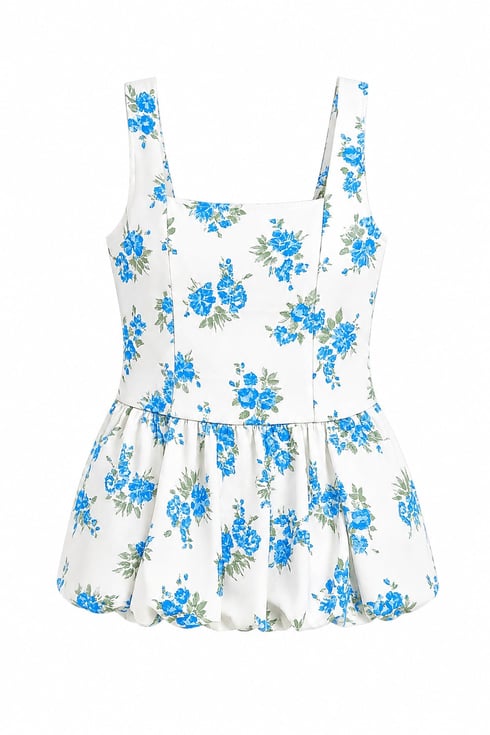 Lily Bloom Çiçekli Bluz Mavi