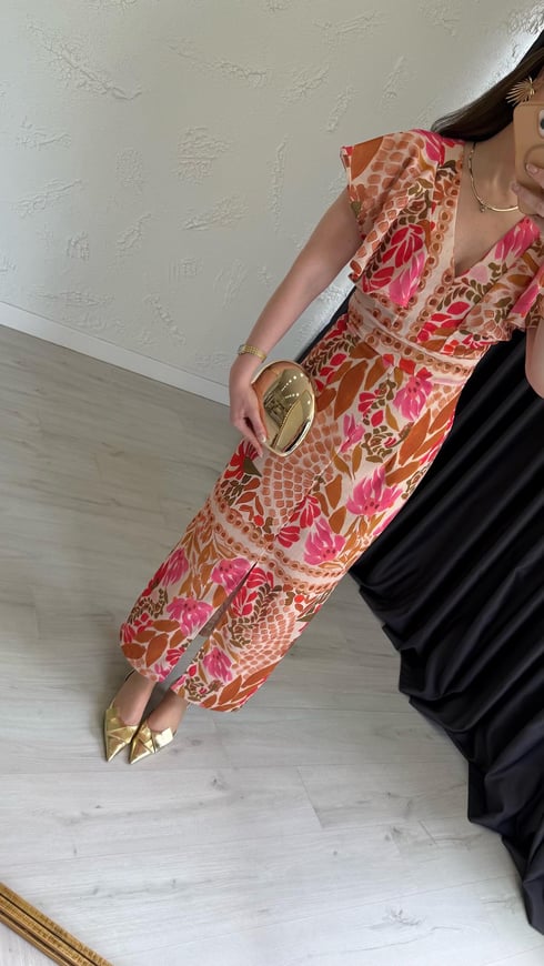 Mix Colors Elbise Pembe