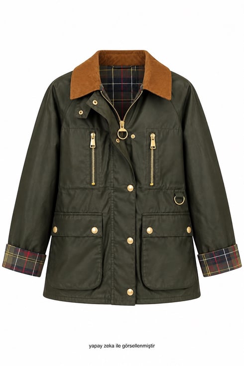 Mumlu Doku Marka Model Ceket Haki