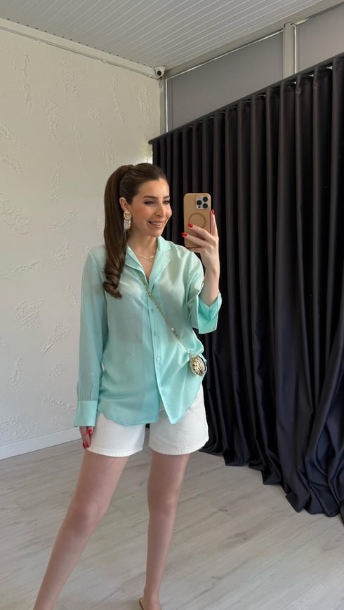 Pajamas Tnsel Gömlek Turkuaz