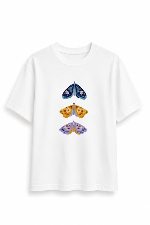 Renkli Kanatlar T-shirt Beyaz