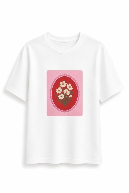 Rose Bloom T-shirt Beyaz